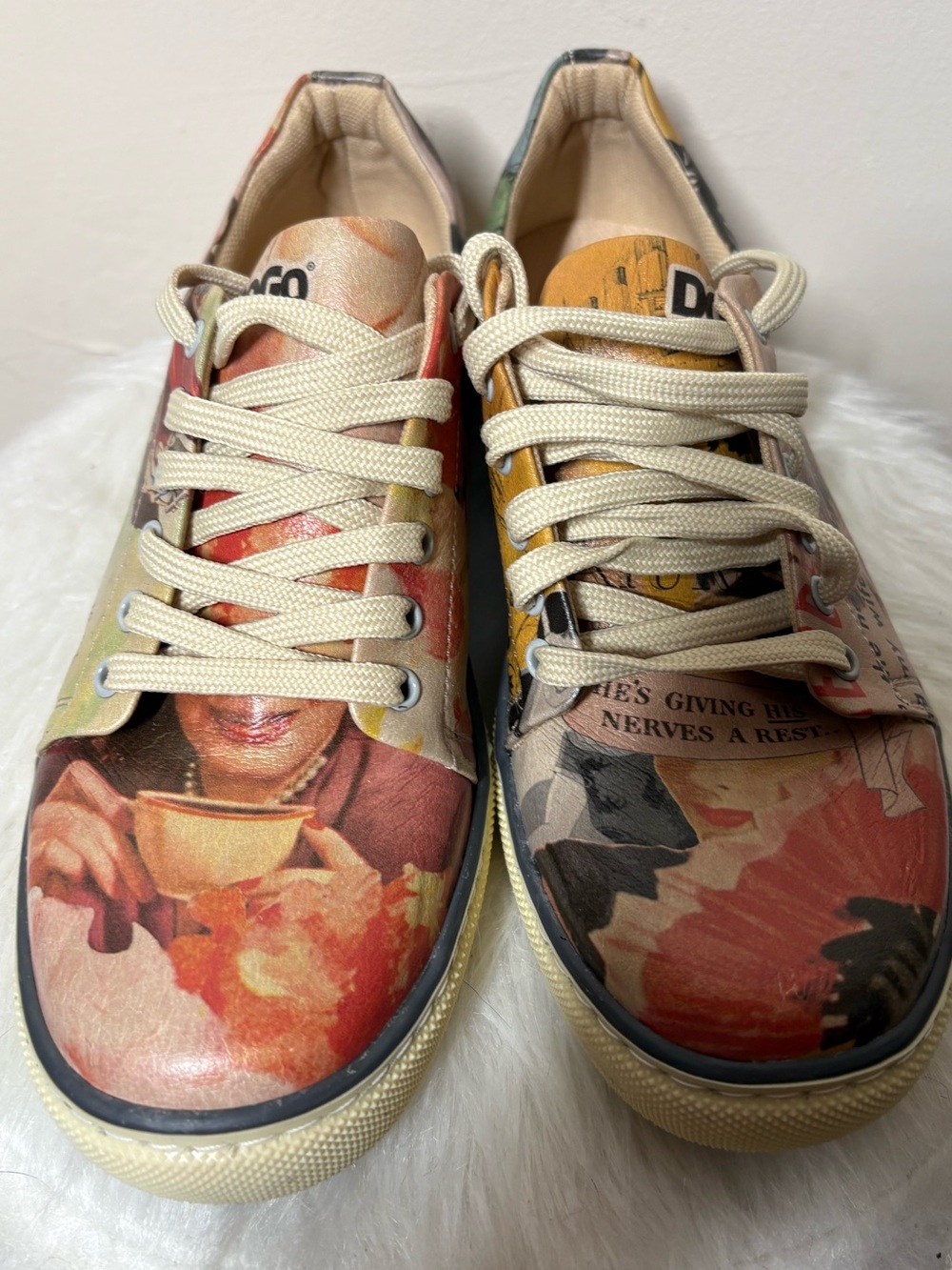 {NWOB} DOGO Vegan Leather Sneakers 8.5 Novelty Print